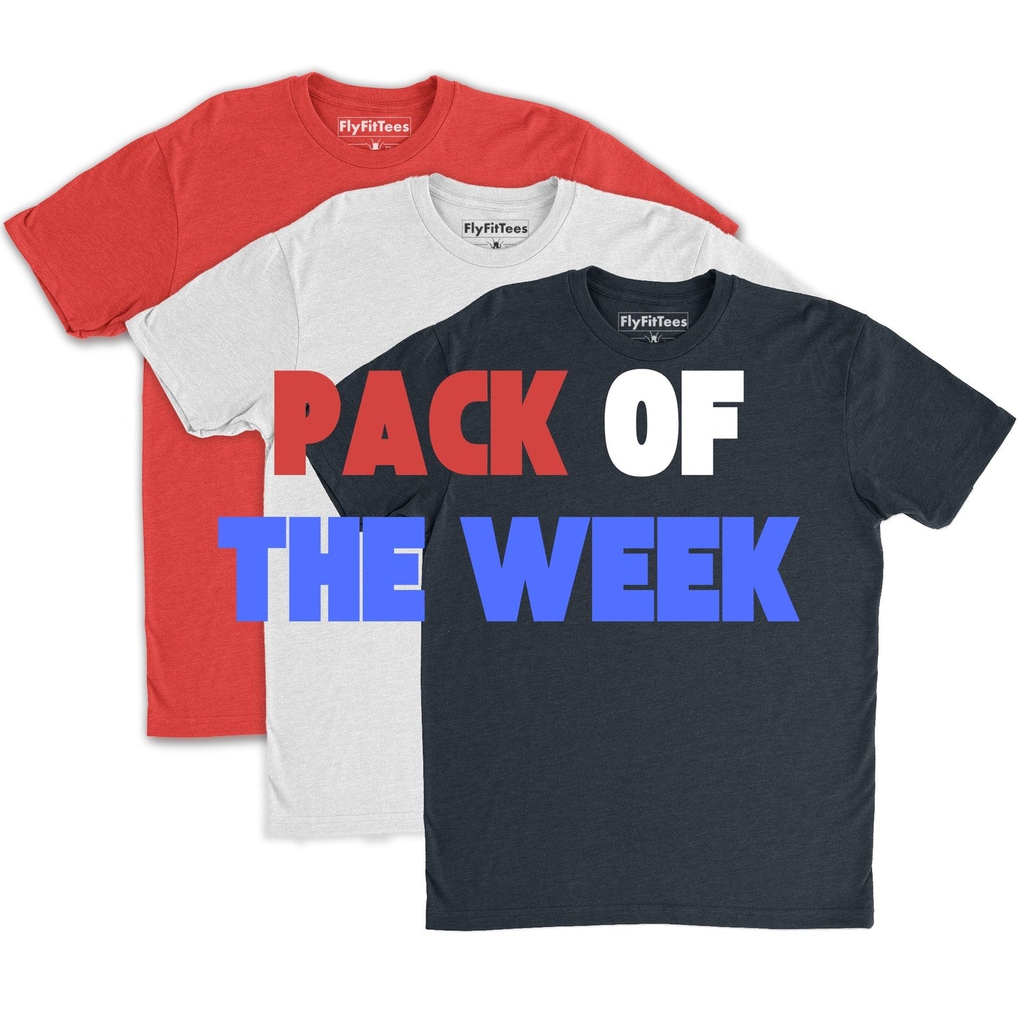 PACK OF THE WEEK!  Save BIG! SoFly Original Perfect Fit Tee - 3 Pack - 'merica Red White Blue